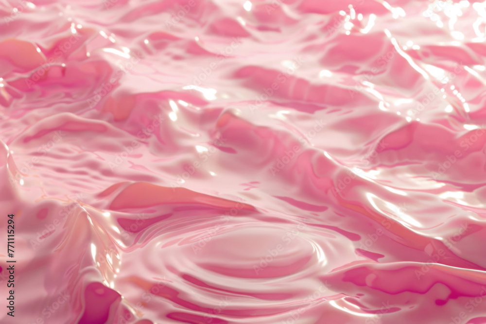 Poster pink liquid surface with soft ripples and reflections. abstract background with fluid motion in past