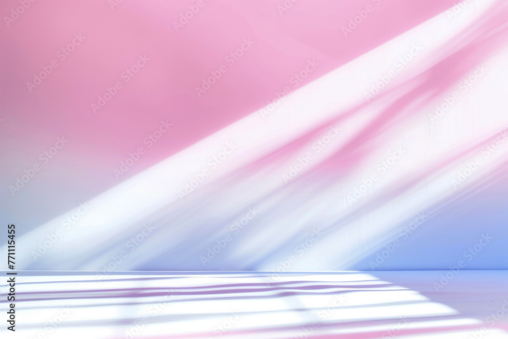 Poster Abstract pink and blue gradient background with sunlight and shadows. Modern design with copy space for creative and print. High quality photo