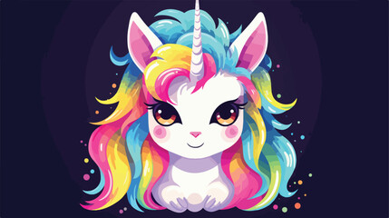 Caticorn unicorn cat cute white kitty with colorful