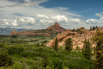 Red Butte Rises Over The Green Of Hop Valley