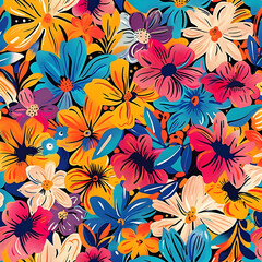 seamless floral background flower design ai generative 
