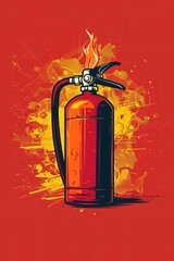 Fototapeta premium logo for a fire extinguisher vector icon