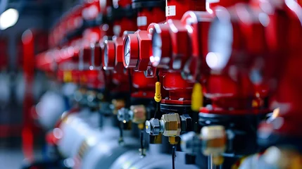 Tuinposter fire alarm controller, fire notifier, industrial fire control system, and fire extinguishing system service concept. © Zahid