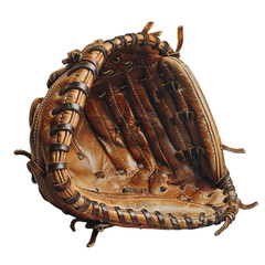 Leather baseball glove isolated ontransparent background.
