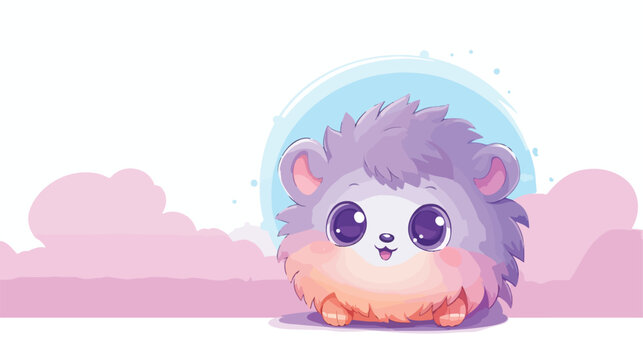 Cute cartoon hedgehog with speech bubble in smooth