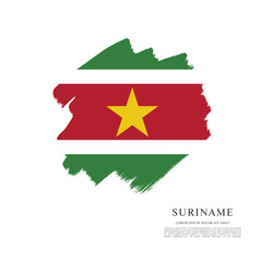 Vector illustration design of Suriname flag