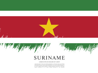 Vector illustration design of Suriname flag
