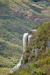 Tavertine waterfall rock formation at Hierve el Agua in Oaxaca, Mexico - obrazy, fototapety, plakaty
