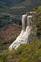 Tavertine waterfall rock formation at Hierve el Agua in Oaxaca, Mexico