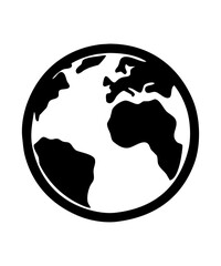 outline silhouette earth globe icon