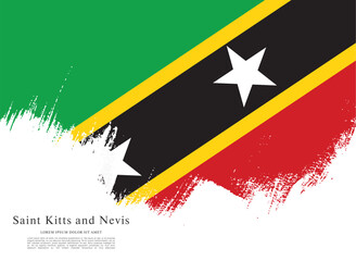 Vector illustration design of the Federation of Saint Kitts and Nevis flag