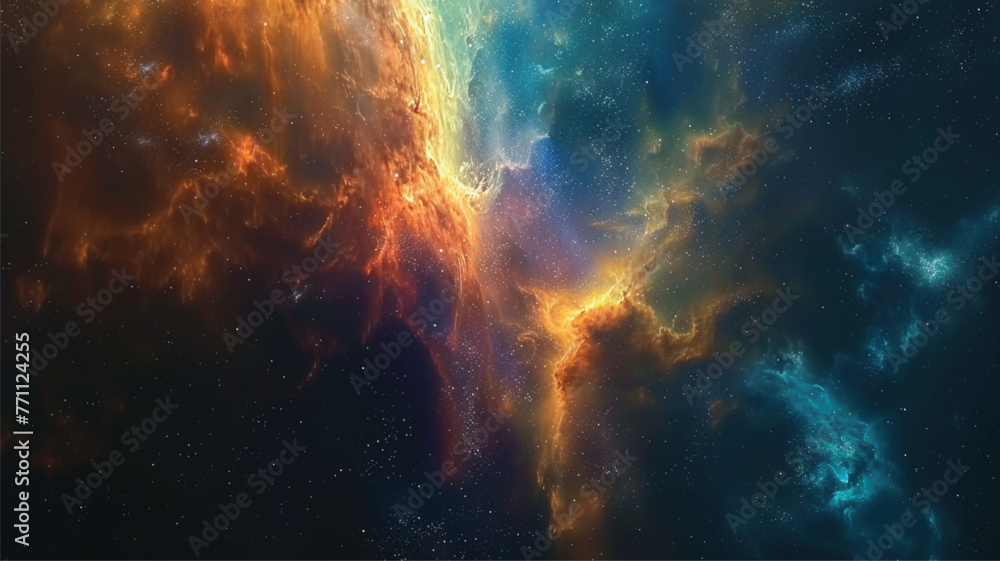 Canvas Prints nebula and galaxies in space. abstract cosmos galaxy background
