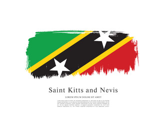 Vector illustration design of the Federation of Saint Kitts and Nevis flag