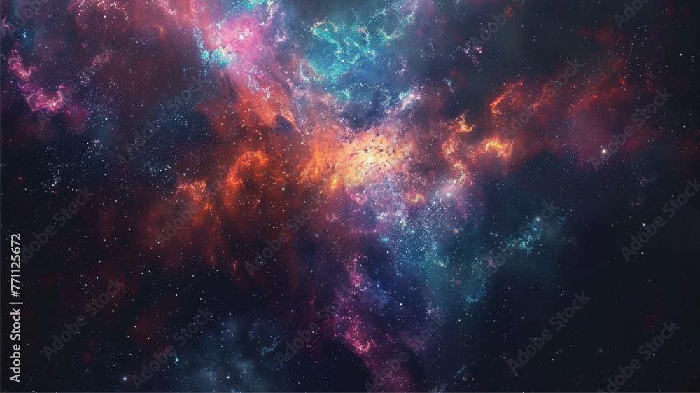 Wall mural nebula and galaxies in space. abstract cosmos galaxy background