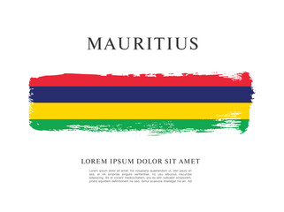 Obraz premium Vector illustration design of the Republic of Mauritius flag