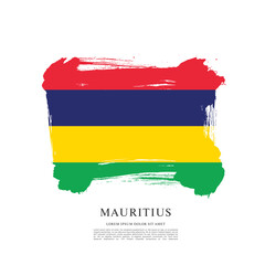Vector illustration design of the Republic of Mauritius flag