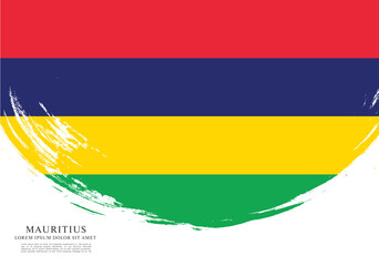 Vector illustration design of the Republic of Mauritius flag