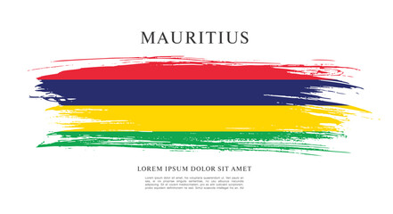 Vector illustration design of the Republic of Mauritius flag