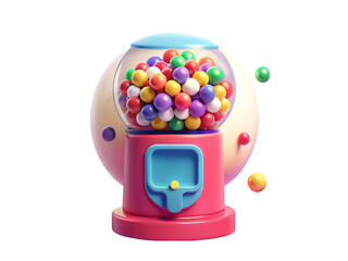 gumball vending machine filled with colorful gumballs