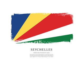 Vector illustration design of the Republic of Seychelles flag layout