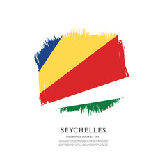 Vector illustration design of the Republic of Seychelles flag layout