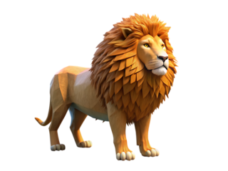 3d cute lion