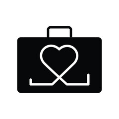 Love in Business. Briefcase and Heart. Blends love and business with this icon, ideal for illustrating partnerships and collaborations in both personal and professional relationships.