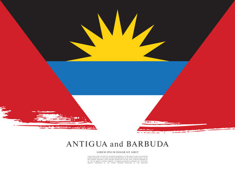 Flag of Antigua and Barbuda, brush stroke background