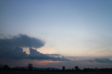 Colorful cloudy sky at sunset. Gradient color. Sky texture, abstract nature background