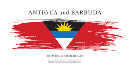 Flag of Antigua and Barbuda, brush stroke background