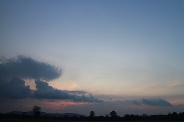 Colorful cloudy sky at sunset. Gradient color. Sky texture, abstract nature background