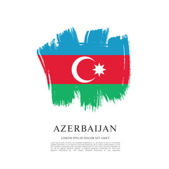 Obraz na płótnie Canvas Flag of Azerbaijan, brush stroke background