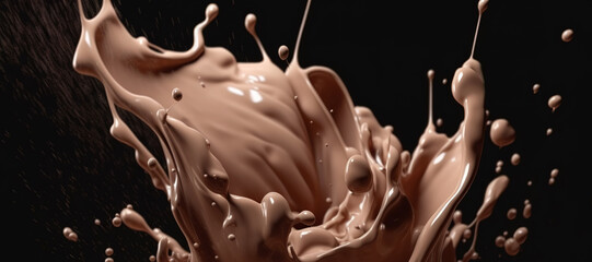 splash wave of chocolate milk ice cream 33