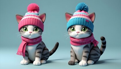 a-3d-cat-with-customizable-accessories-like-hats-a-