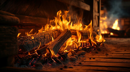 fire in the fireplace  high definition(hd) photographic creative image