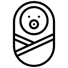 baby icon illustration design with outline