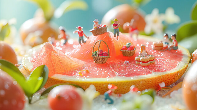 Whimsical Miniature Tropical Fruit World - Creative Art Photography for Unique Visual Stories