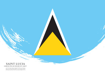 Flag of Saint Lucia, brush stroke background