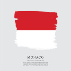 Flag of Monaco, brush stroke background