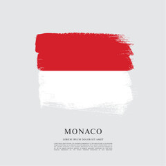 Flag of Monaco, brush stroke background