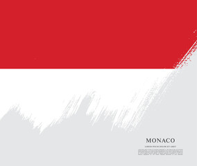 Flag of Monaco, brush stroke background