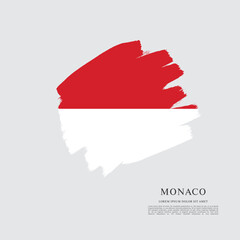 Flag of Monaco, brush stroke background