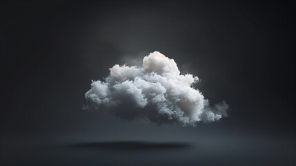 The ethereal beauty of a solitary cloud  A vision of tranquility and mystery against the night's canvas