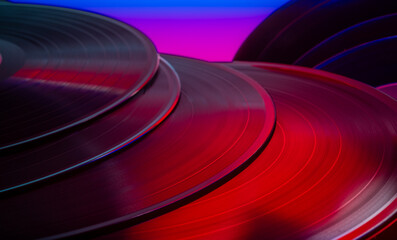 abstract musical background with vinyl - 771136241