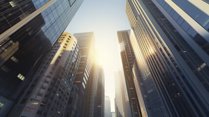 Fototapeta na wymiar skyscrapers in metropolitan city for business district