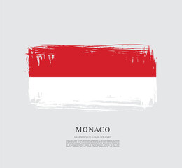 Flag of Monaco, brush stroke background