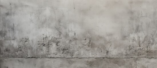 A closeup of a grey concrete wall in a monochrome winter landscape. The rectangular shapes and...