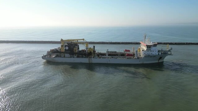 cargo ship in the Caribbean sea, mexico