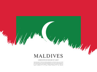 Flag of Maldives, brush stroke background