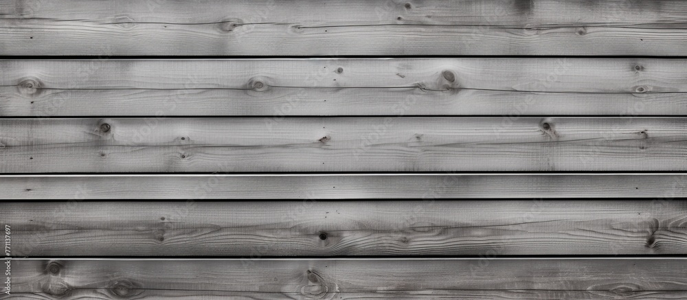 Wall mural a monochrome photography of a hardwood siding pattern on a wooden wall, showcasing tints and shades 